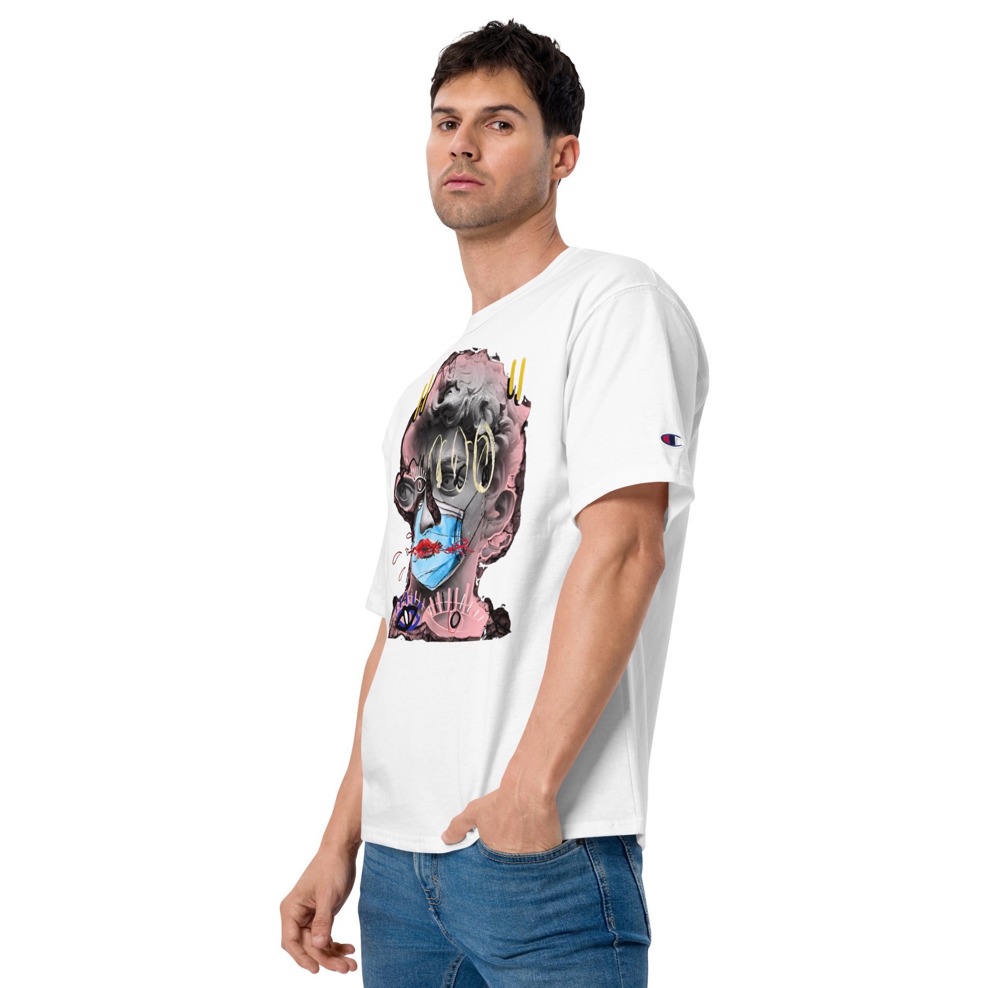 White Limited Champion T-Shirt by ArtbyRaff (Unisex)