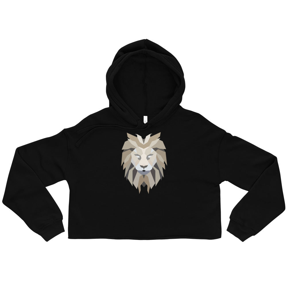 Women Lion White Crop Hoodie (Eco)