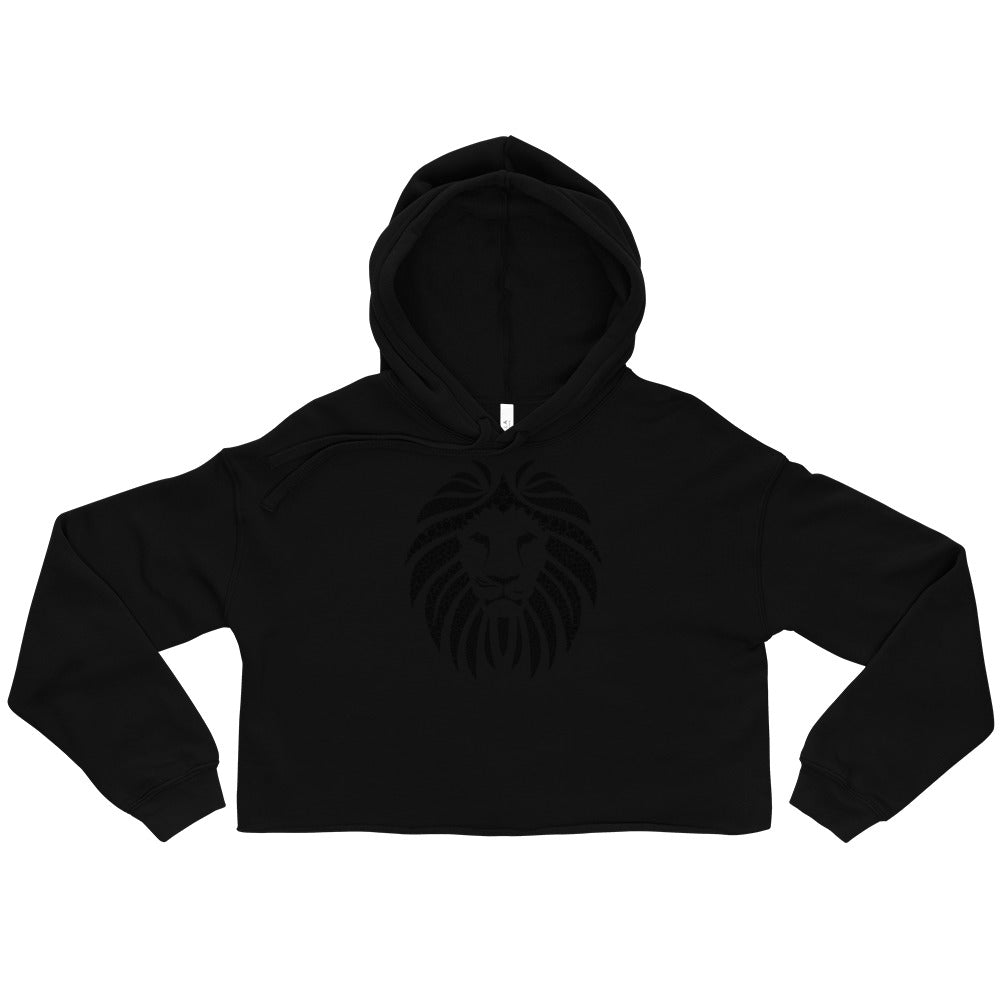 Women Lion Black Crop Hoodie (Eco)