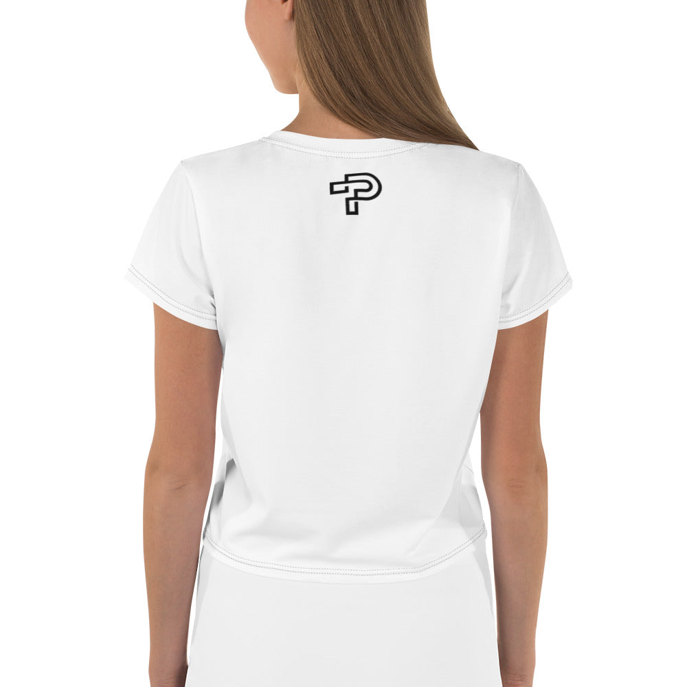 Women White Crop Tee Lion White