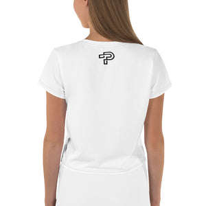 Women White Crop Tee Lion White