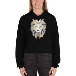 Women Lion White Crop Hoodie (Eco)
