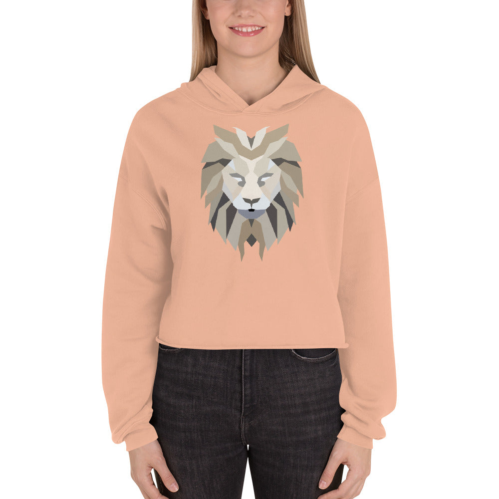 Women Lion White Crop Hoodie (Eco)