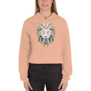 Women Lion White Crop Hoodie (Eco)
