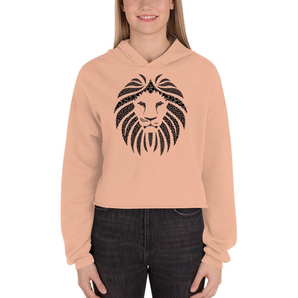 Women Lion Black Crop Hoodie (Eco)
