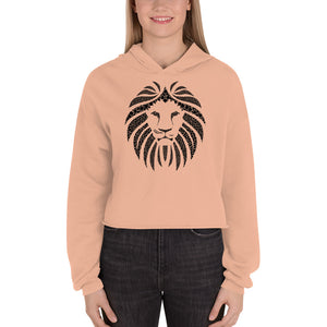 Women Lion Black Crop Hoodie (Eco)