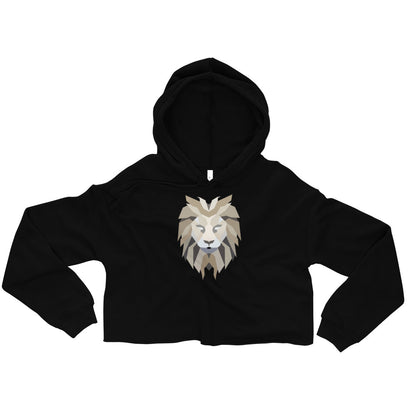 Women Lion White Crop Hoodie (Eco)
