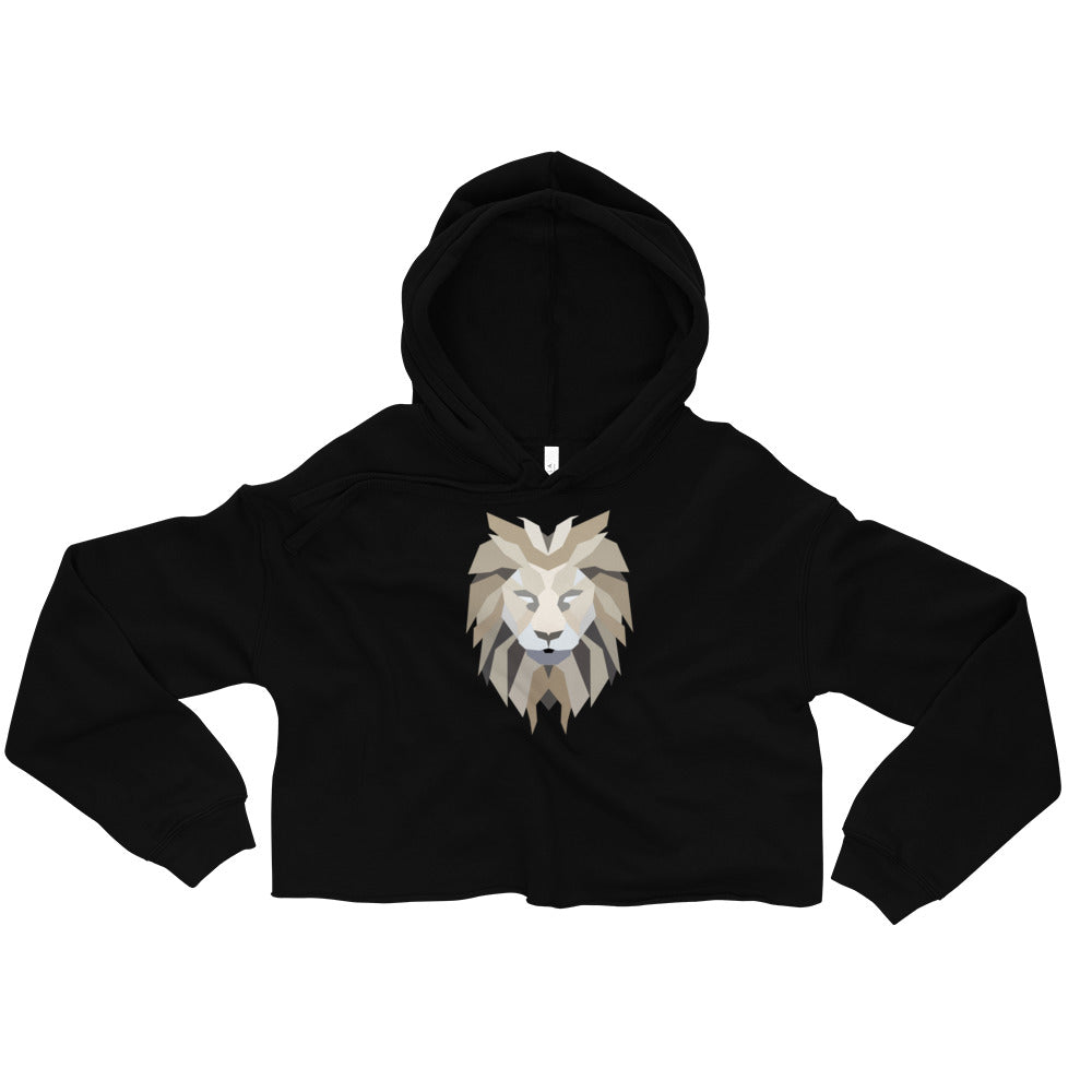 Women Lion White Crop Hoodie (Eco)