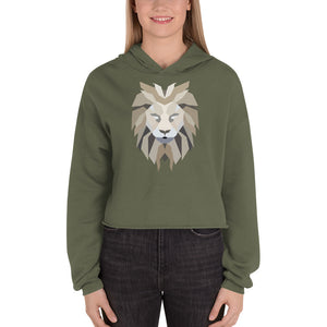 Women Lion White Crop Hoodie (Eco)