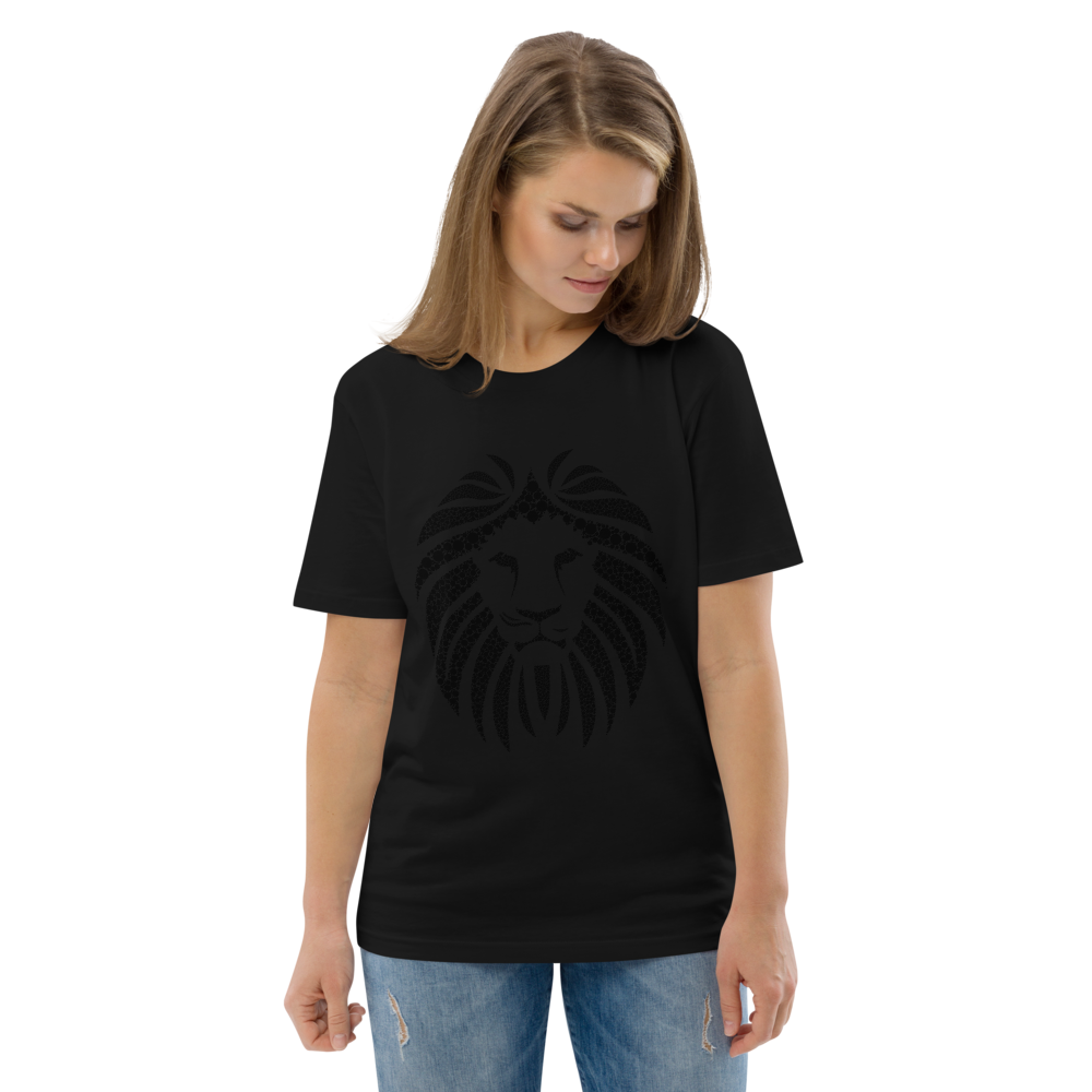 Lion Black Unisex 100% organic cotton t-shirt