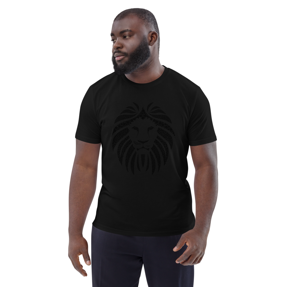 Lion Black Unisex 100% organic cotton t-shirt