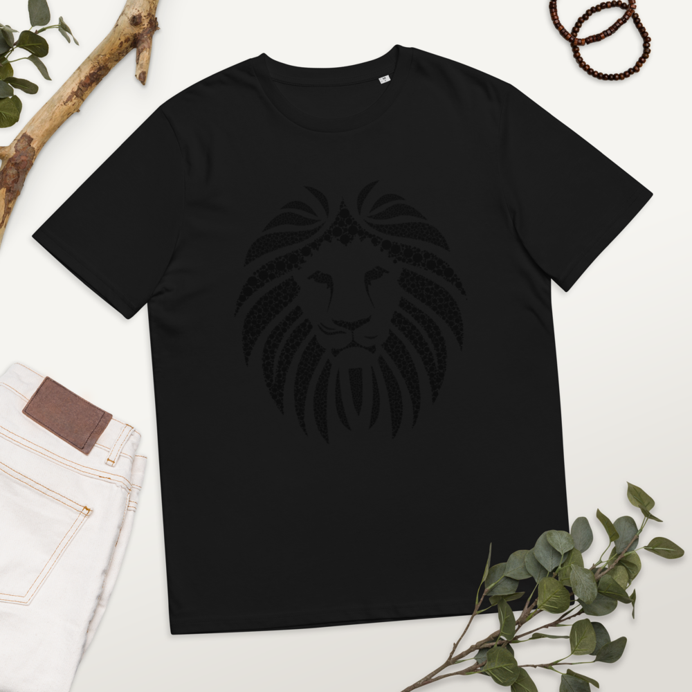 Lion Black Unisex 100% organic cotton t-shirt